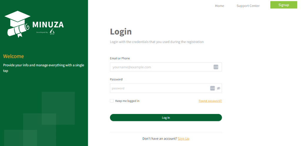 BRD Login Page