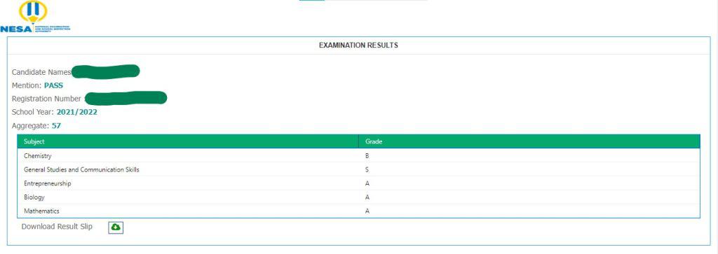 NESA S6 Results 2022 using SDMS