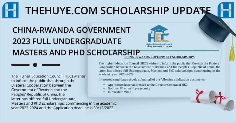 China Rwanda Government Scholarships 2023 full Undergraduate, Masters and PhD scholarships