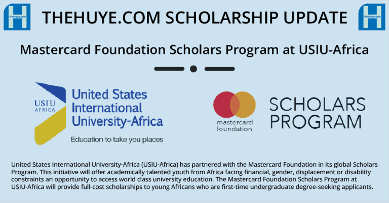 Call for Applications for Mastercard Foundation Scholars Program at USIU-Africa for the September (Fall) 2023 Intake