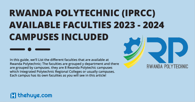 RWANDA POLYTECHNIC AVAILABLE DEPARTMENTS AND FACULTIES 2023/2024