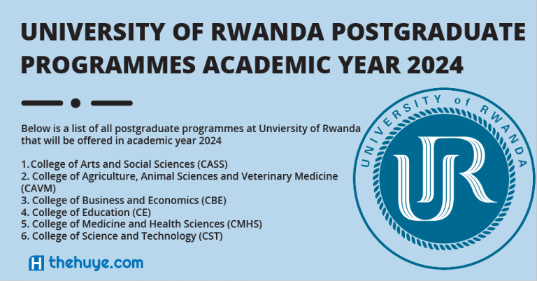 UNIVERSITY OF RWANDA POSTGRADUATE ACADEMIC PROGRAMMES ACADEMIC YEAR 2024
